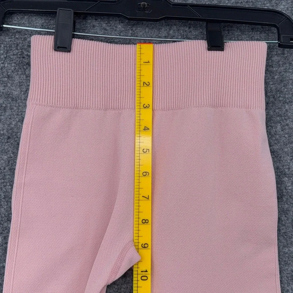 Copper Key Girls Pink Ribbed Waist Flare Leggings Pants Kids‎ Size S M